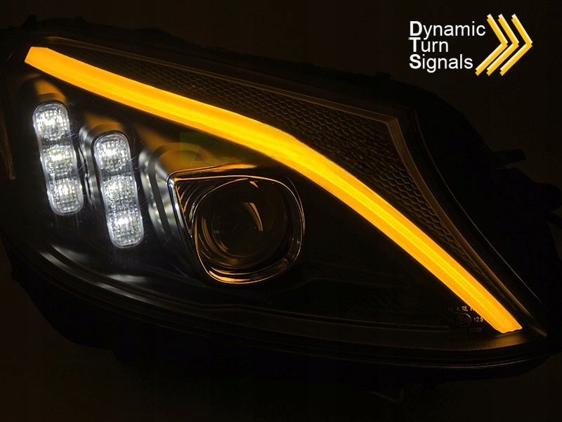 LAMPY MERCEDES C W205 14-18R LED BAR DO JAZDY DZIENNEJ DYNAMICZNY KIER.