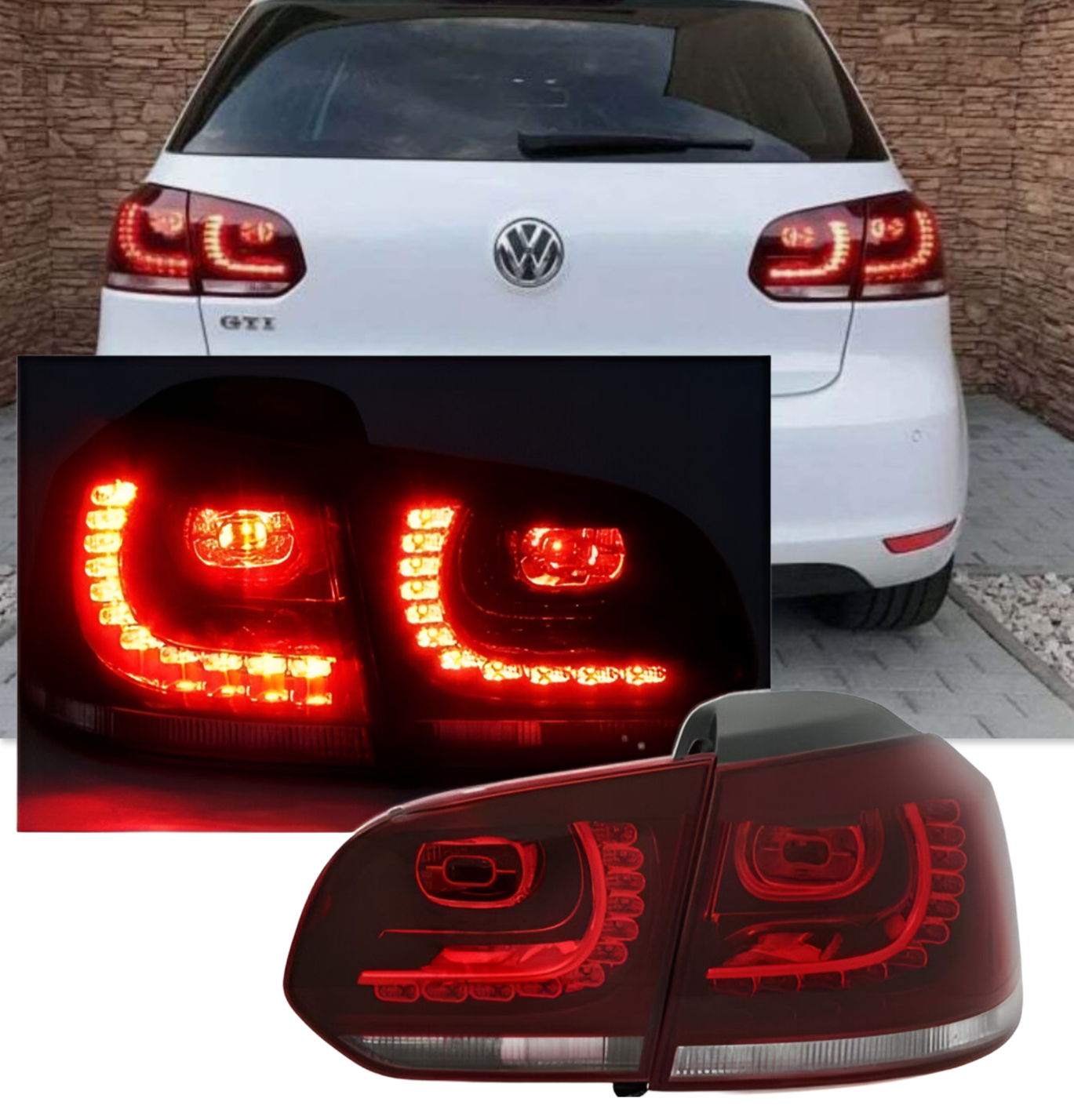 Lampy Tylne DIODOWE VW GOLF 6 VI 08-12 RED WHITE