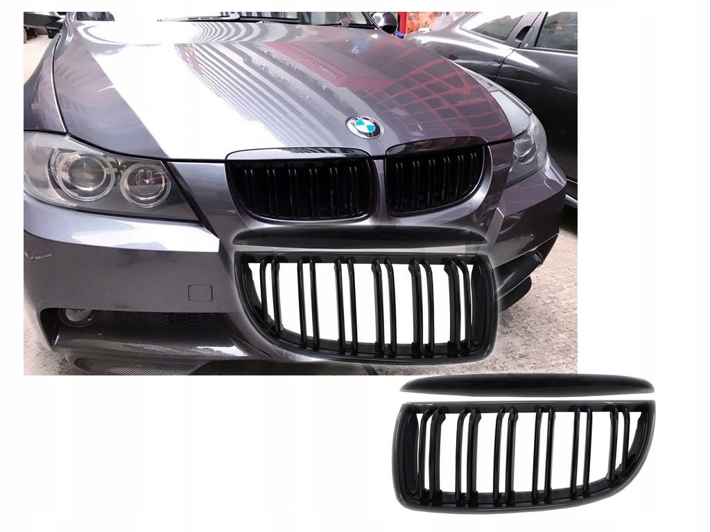 GRILL NERKI BMW 3 E90 05-08R M3 LOOK BLACK POŁYSK