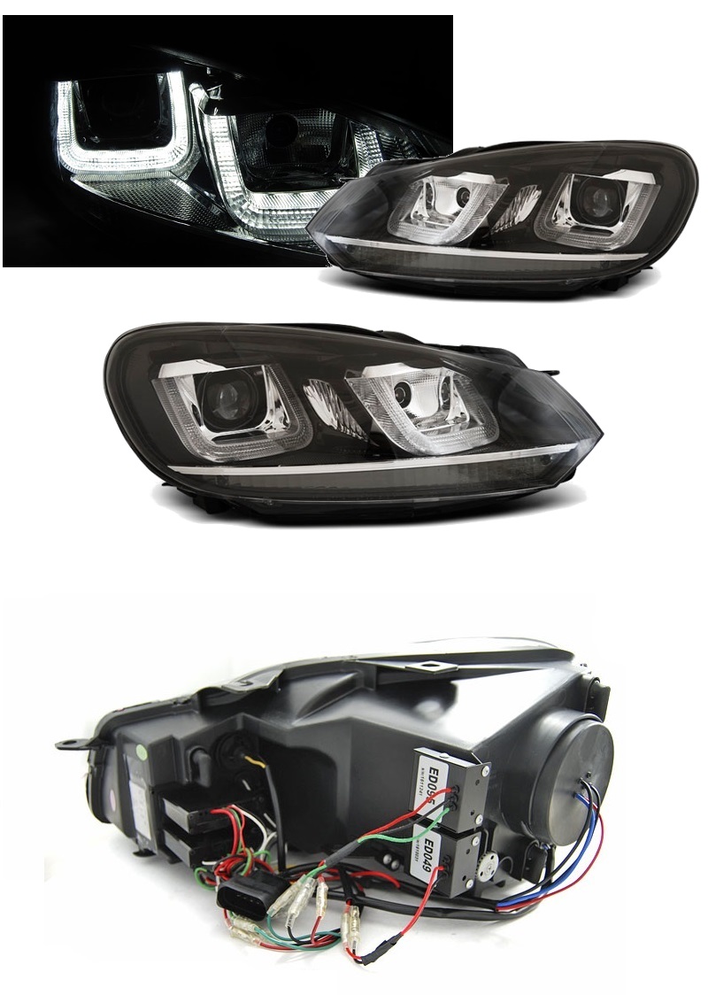 Lampy Reflektory GOLF VI 6 08-12 U-TYPE DRL SILVER