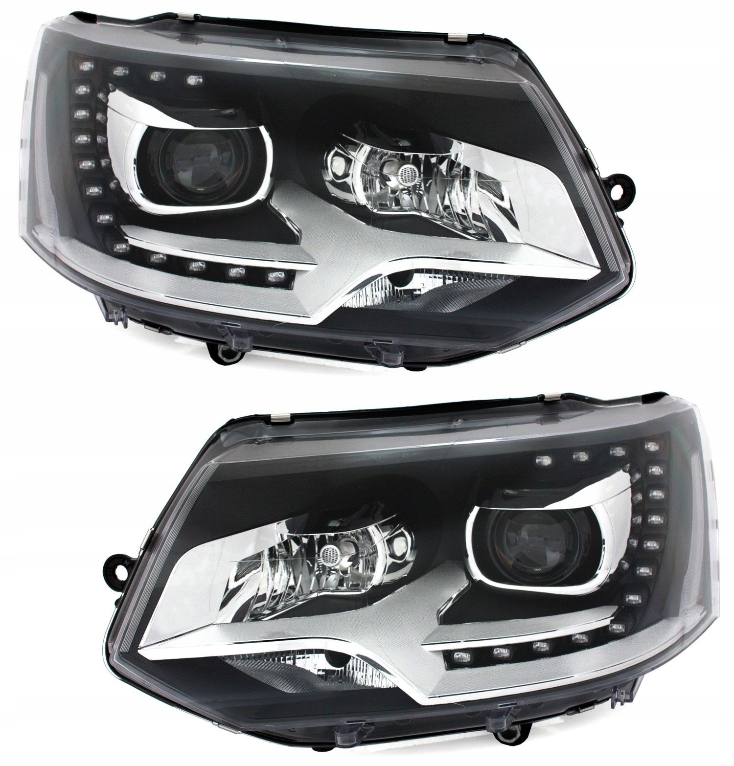 LAMPY Reflektory VW T5 2010-15 DRL XENON LOOK