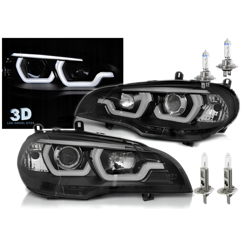 Lampy Reflektory BMW X5 E70 07-13 DRL 3D Black