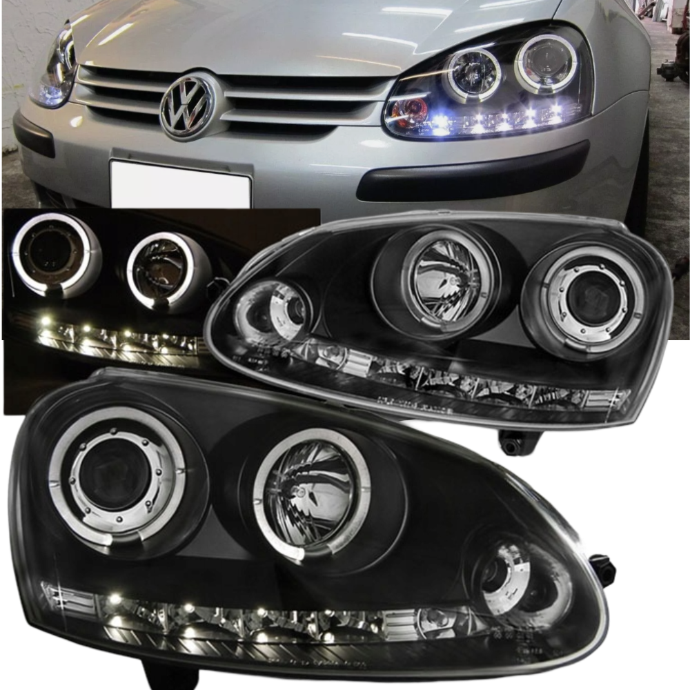 LAMPY REFLEKTORY Do VW GOLF V 5 OD 2003 DO 2009 RINGI LED Soczewki NOWE