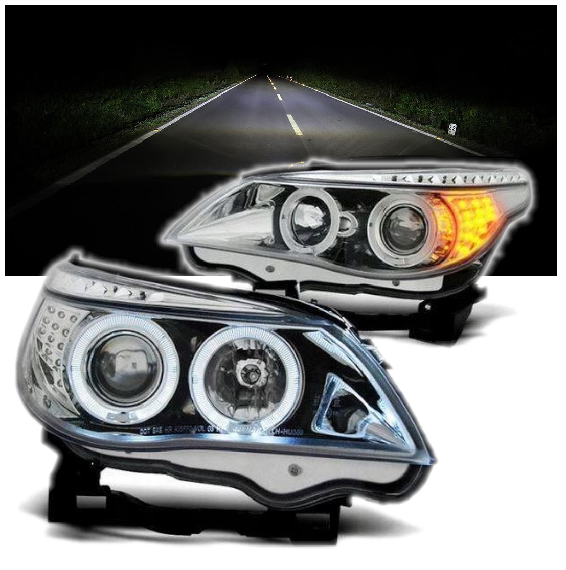 LAMPY REFLEKTORY DO BMW E60/E61 Od 2004 Do 2007 Roku DIODOWY KIERUNKOWSKAZ