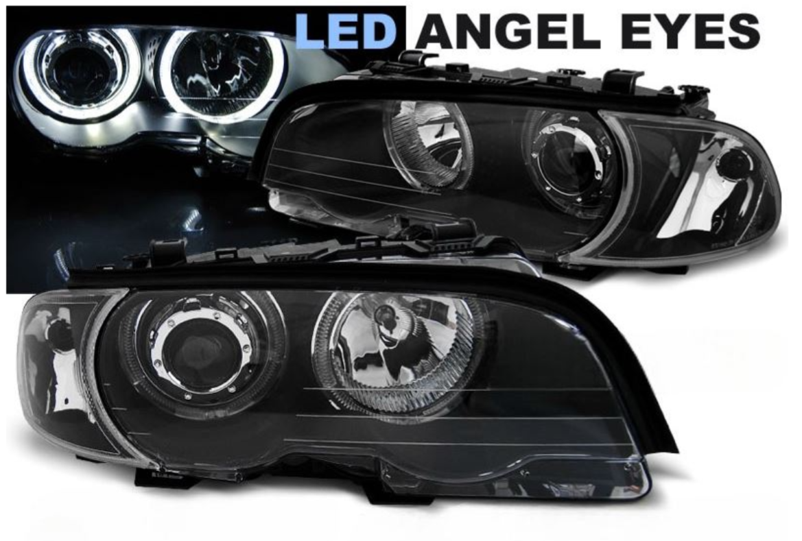 LAMPY REFLEKTORY Do BMW E46 COUPE CABRIO Od 1999 Do 2003 BIAŁE RINGI LED