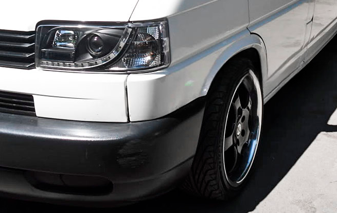 REFLEKTORY LAMPY + TYLNE LED VW T4 OD 1990 DO 2003 Roku DAYLIGHT TYLNE LED