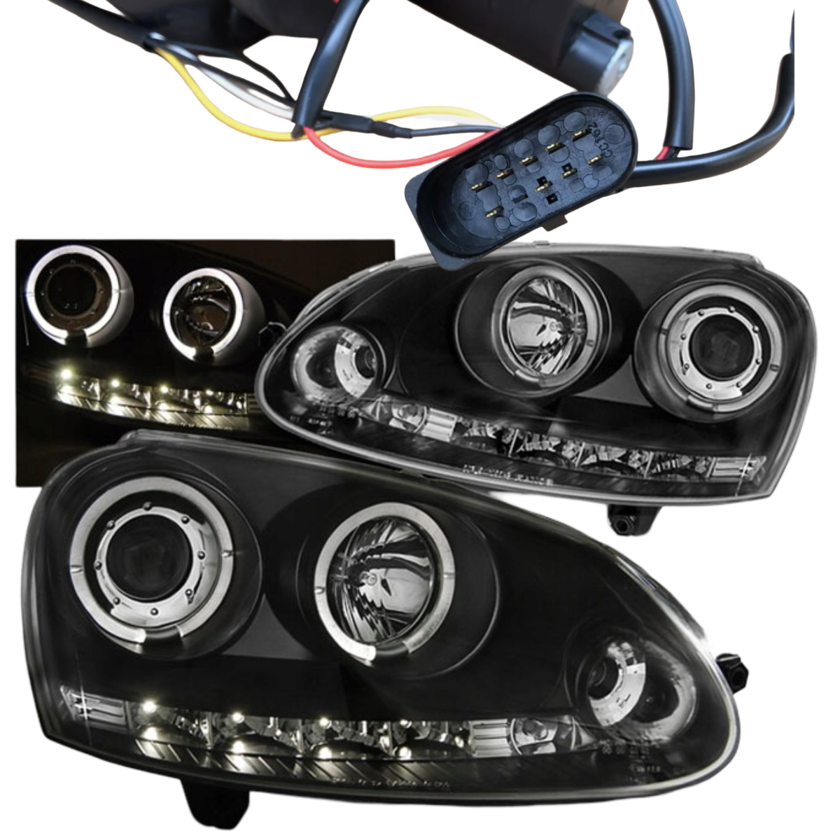 LAMPY REFLEKTORY Do VW GOLF V 5 OD 2003 DO 2009 RINGI LED Soczewki NOWE