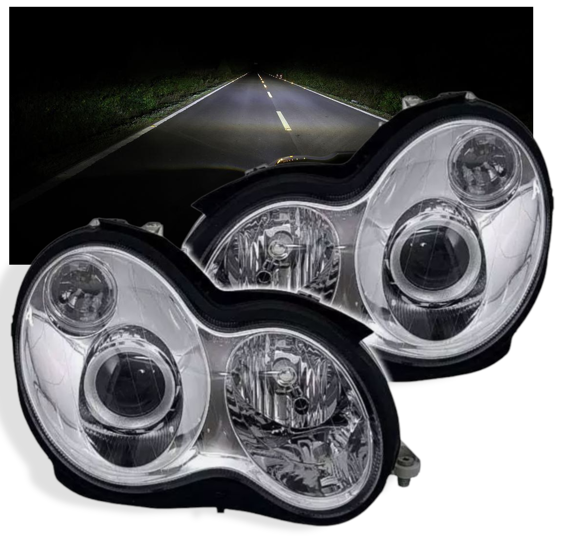 Nowoczesne Lampy Reflektory Do MERCEDES W203 C-KLASA OD 2000 Do 2004 Roku