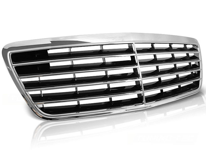 Grill MERCEDES W210 99-02 AVANTGARDE CHROM-BLACK