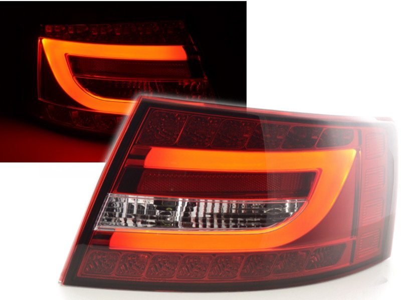 LAMPY TYLNE DO AUDI A6 C6 4F SEDAN OD 2004 DO 2008 Roku LED BAR RED 7 PIN !