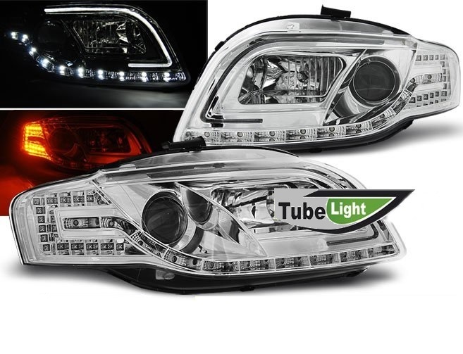 Lampy Reflektory AUDI A4 B7 04-08 LED TUBE+KIERUNE