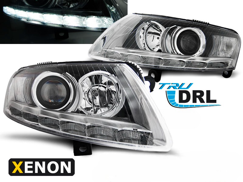 REFLEKTORY LAMPY Do AUDI A6 C6 OD 2004 DO 2008 LED DO JAZDY DZIENNEJ XENON
