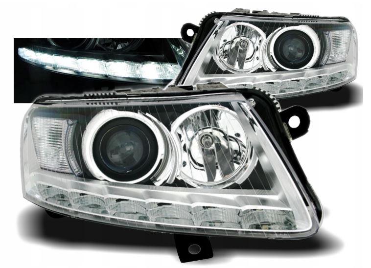 LAMPY REFLEKTORY DO  AUDI A6 C6 OD 2004 DO 2008 LED do DZIENNEJ Bi -XENON