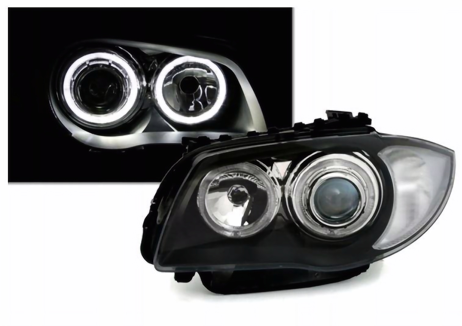 Nowe LAMPY Reflektory Do  BMW E87 E81 Od 2004 Do 2011 BIAŁE RINGI LED DEPO
