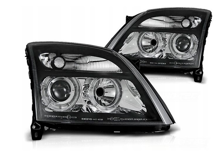 LAMPY REFLEKTORY Do OPEL VECTRA C Od 2002 Do 2005 Roku RINGI SOCZEWKI BLACK