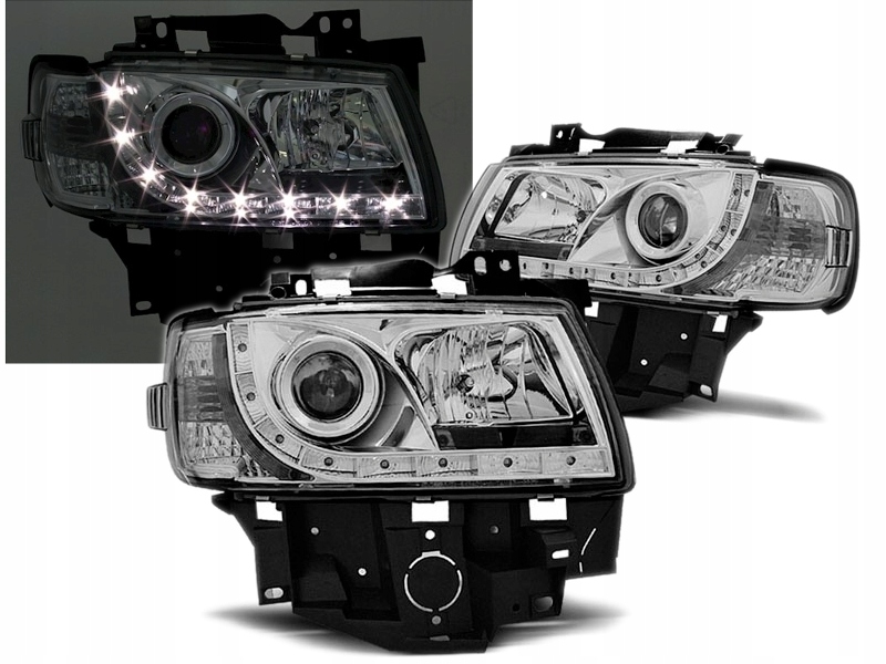 Lampy Reflektory VW T4 96-03 BUS RINGI CHROM