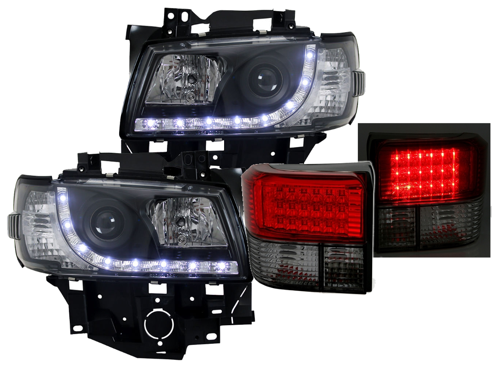 LAMPY REFLEKTORY + TYLNE LED DO VW T4 OD 1996 DO  2003 DAYLIGHT KOMPLET