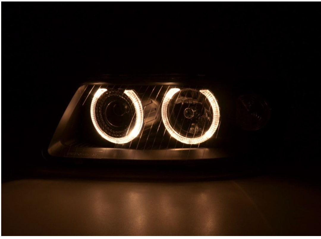 Lampy Reflektory DO AUDI A3 OD 2000 DO 2003 Roku RINGI BLACK