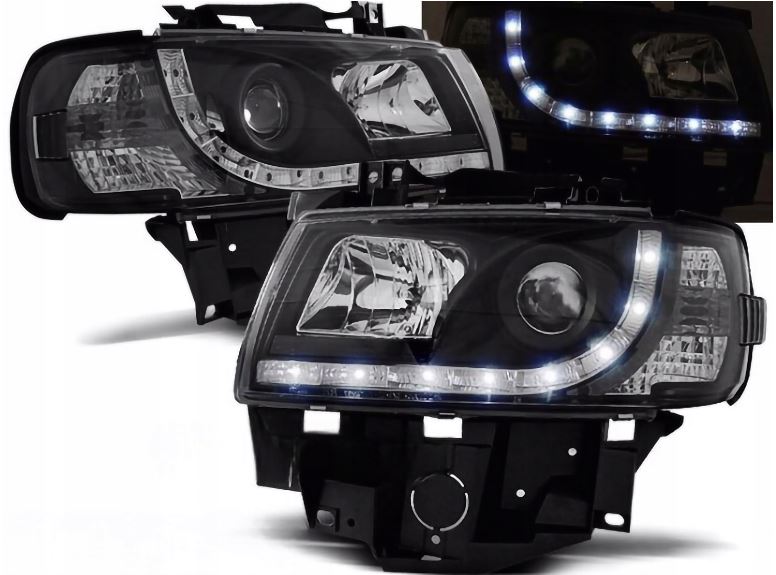 LAMPY REFLEKTORY + TYLNE LED DO VW T4 OD 1996 DO  2003 DAYLIGHT KOMPLET