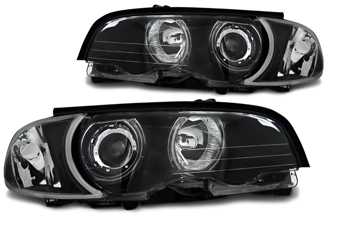 LAMPY REFLEKTORY Do BMW E46 COUPE CABRIO Od 1999 Do 2003 BIAŁE RINGI LED