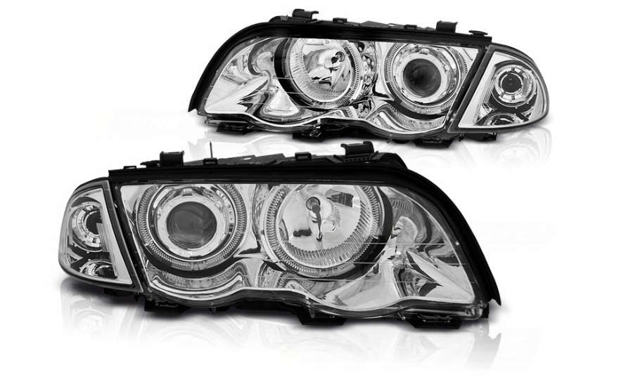 LAMPY Reflektory DO BMW E46 OD 1998 DO 2001 SEDAN / TOURING  RINGI LED