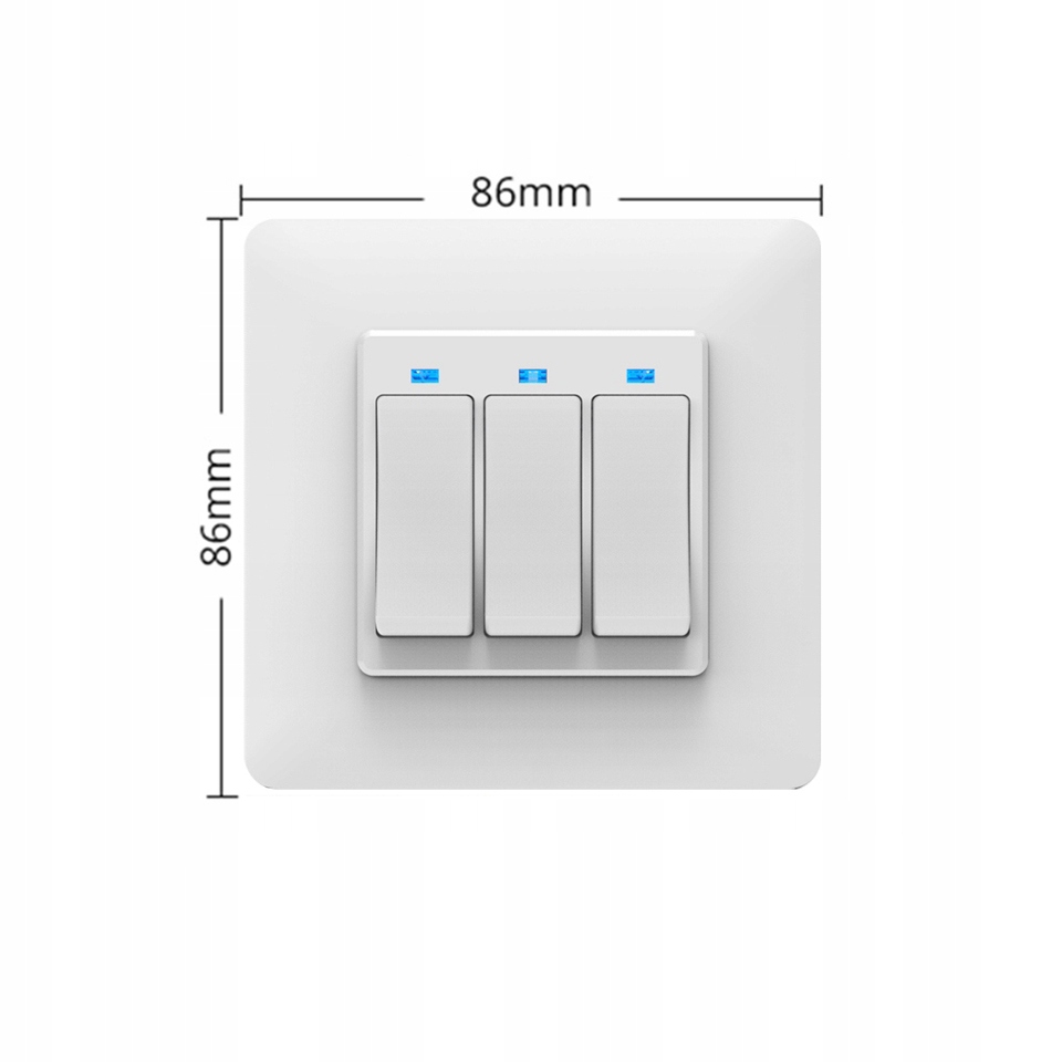 Przełącznik Włącznik 3 Obwody ZigBee TUYA Przycisk PSMART Biały