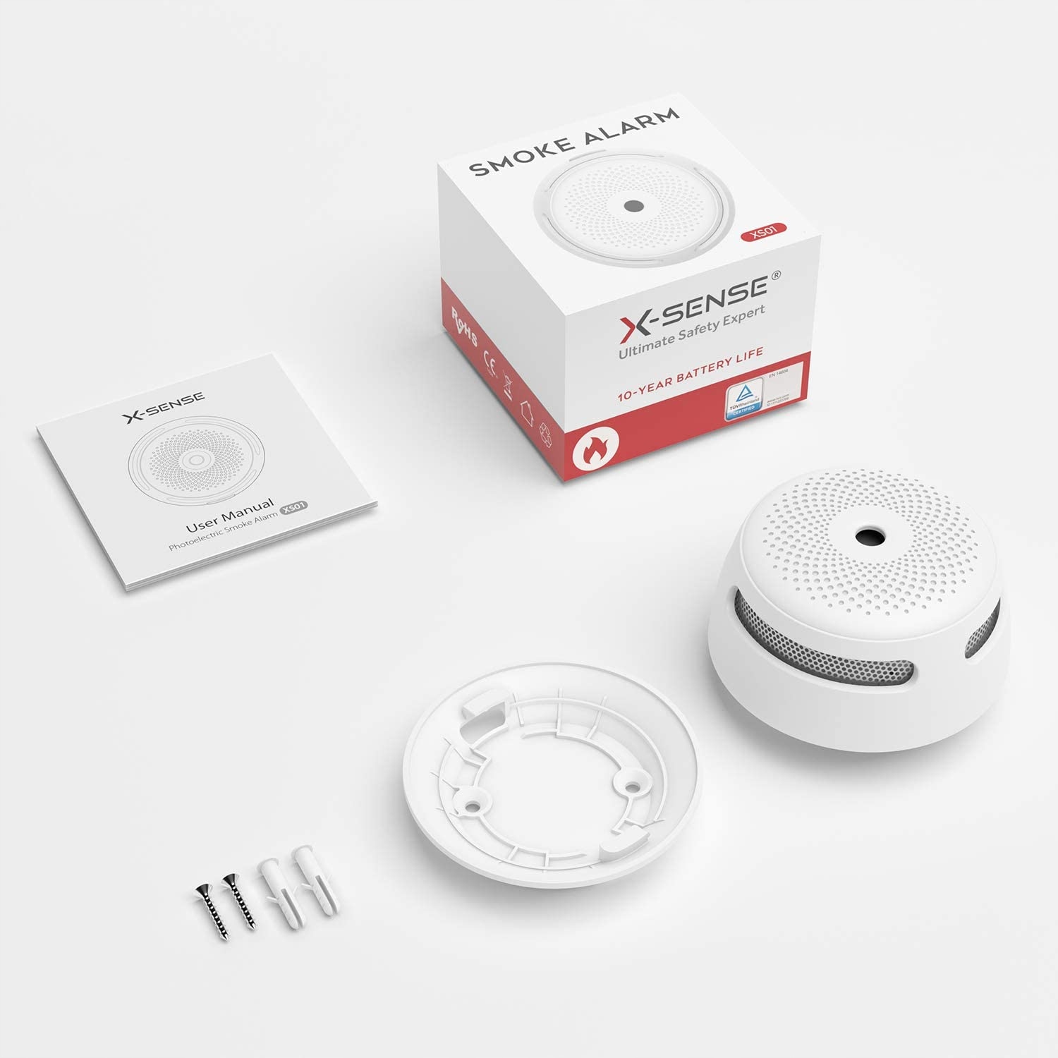 Czujnik Dymu WiFi TUYA Smart Life XS01-WT Alarm Dźwiękowy LED 85dB X-SENSE