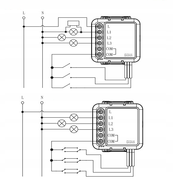 OXT Mini Przekaźnik 3 Obw bez N ZigBee TUYA 3x3,3A