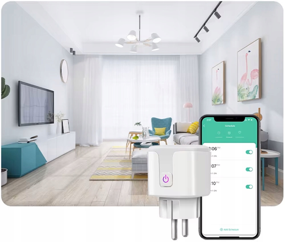 Inteligentne Gniazdko 16A Pomiar Matter WiFi Homekit Google Home Alexa