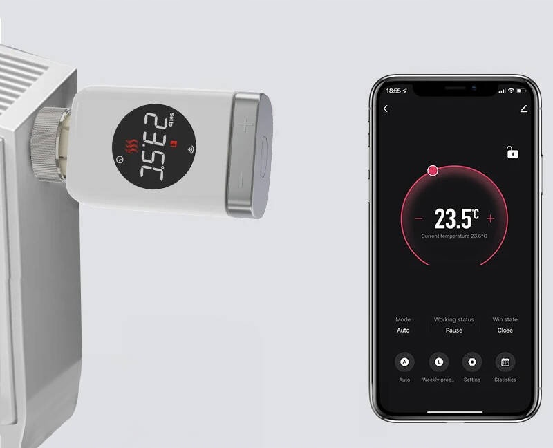 Inteligentna Głowica Termostatyczna GTZ09 ZigBee 3.0 TUYA Smart Life