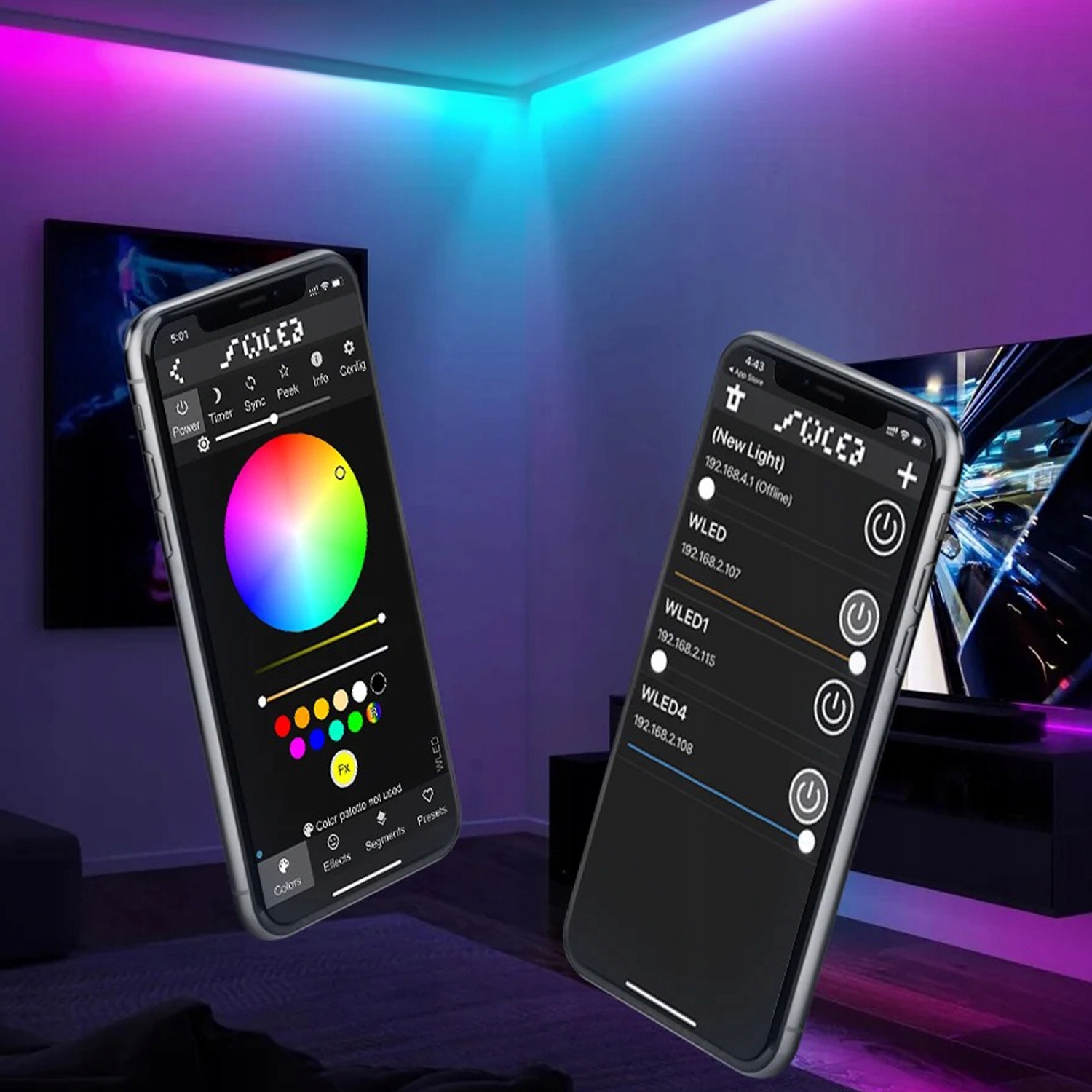 Kontroler WLED RGBIC ESP32 5~24V 15A WiFi Mikrofonem GLEDOPTO