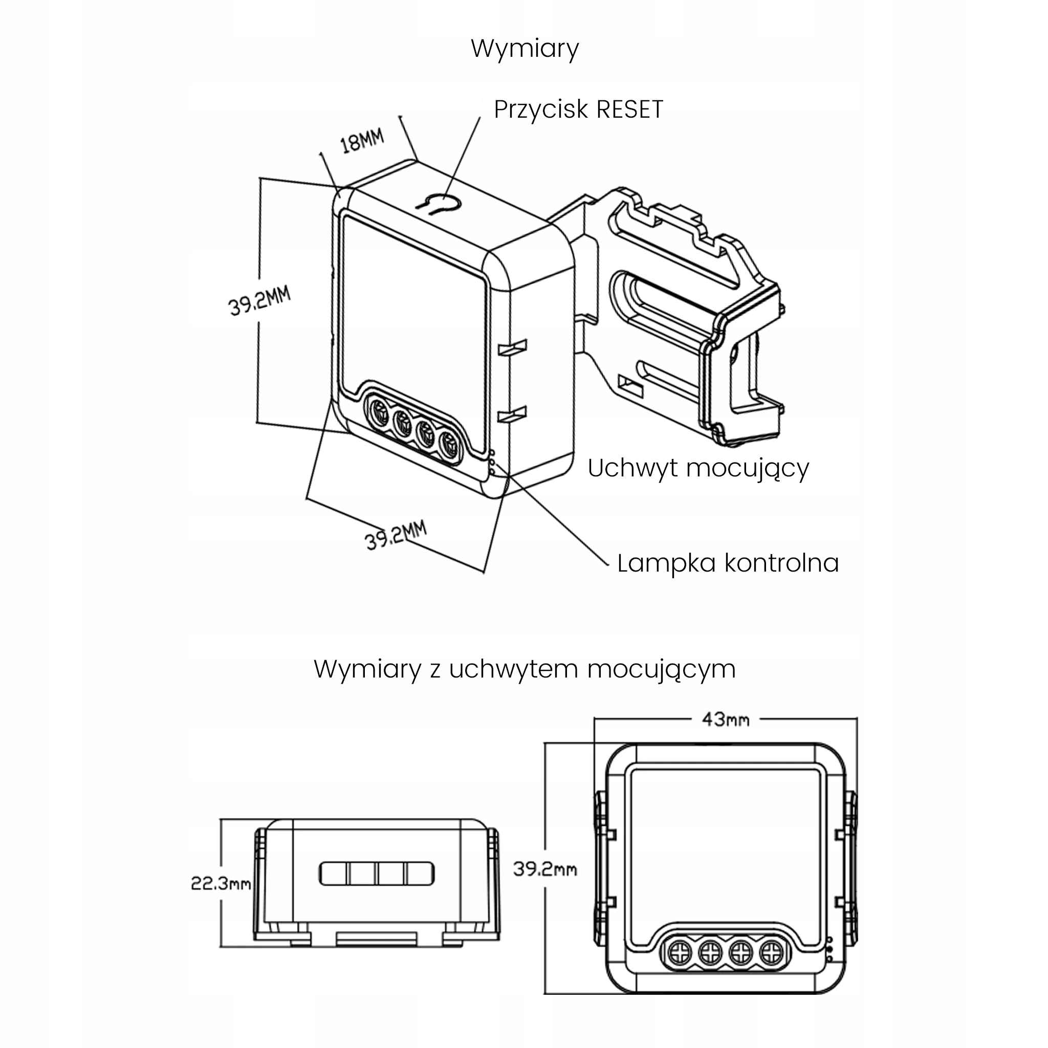 OXT Mini Przekaźnik 1 Obwód Matter WiFi HomeKit Google Home Alexa TUYA