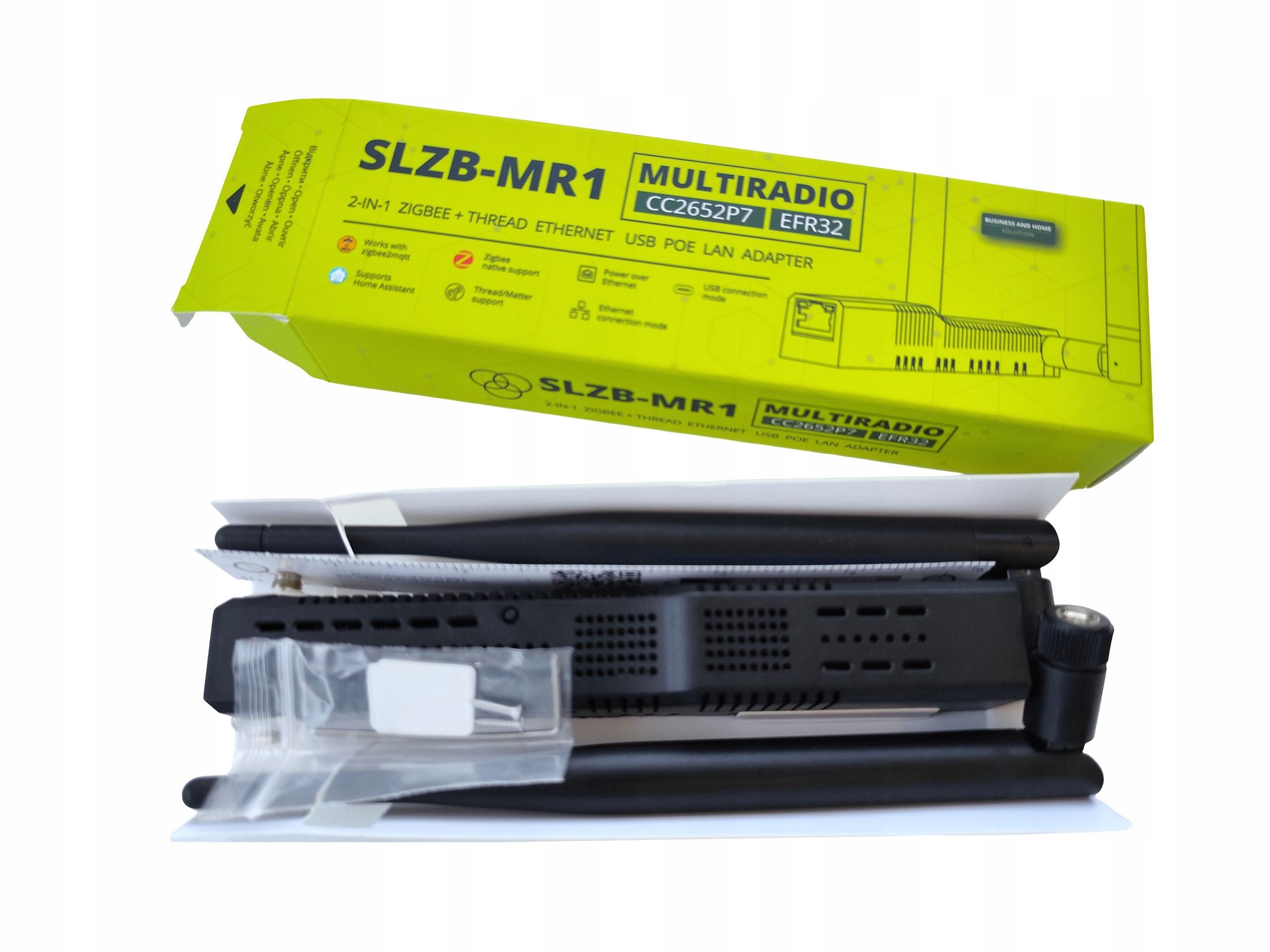 Adapter SLZB-MR1 ZigBee Thread Multiradio CC2652P7 EFR32MG21 PoE WiFi LAN