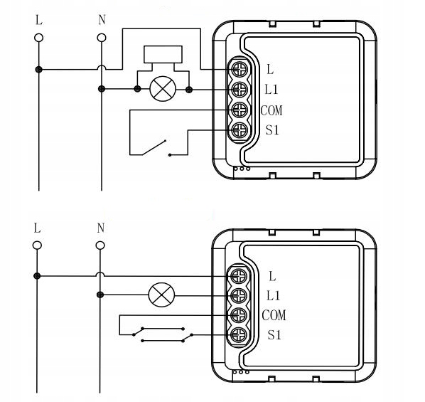 OXT Mini Przekaźnik 1 Obwód bez N ZigBee TUYA 10A Smart