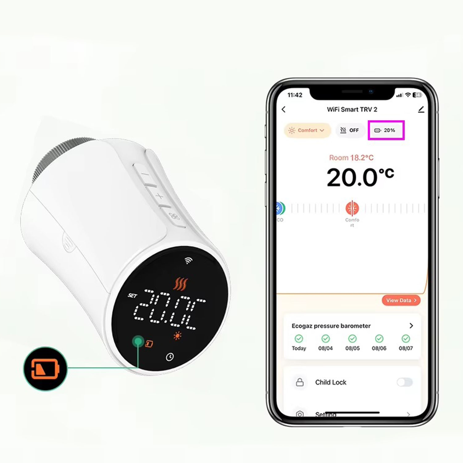 Głowica termostatyczna GTZ07 ZigBee TUYA Smart Life Termostat Grzejnikowy