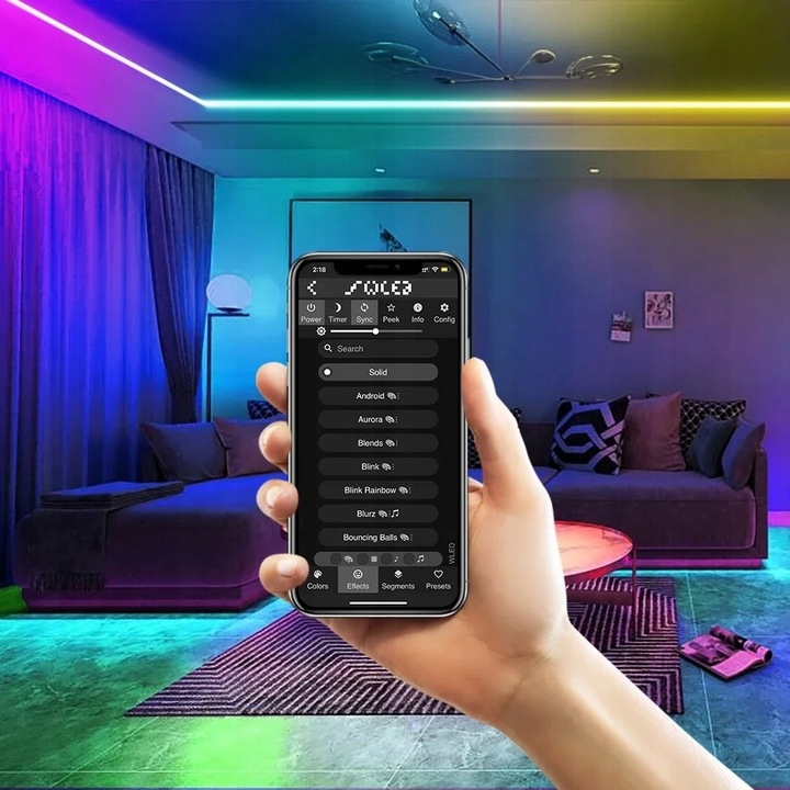 Kontroler LED RGBIC ESP32 5~24V 15A Mikrofon WiFi WLED Home Assistant MQTT