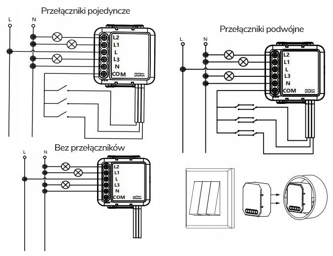OXT Mini Przekaźnik 3 Obwodowy WiFi TUYA 3x3,3A