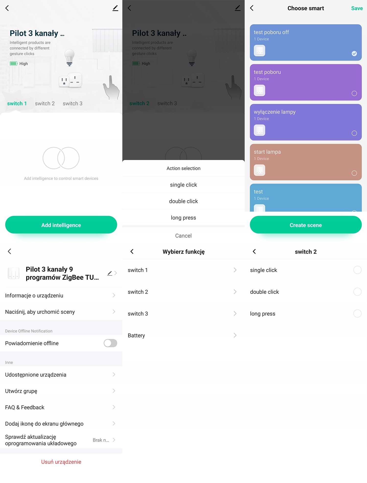 Pilot Scen 3 Kanały 9 Programów ZigBee TUYA Smart Life Bezprzewodowy