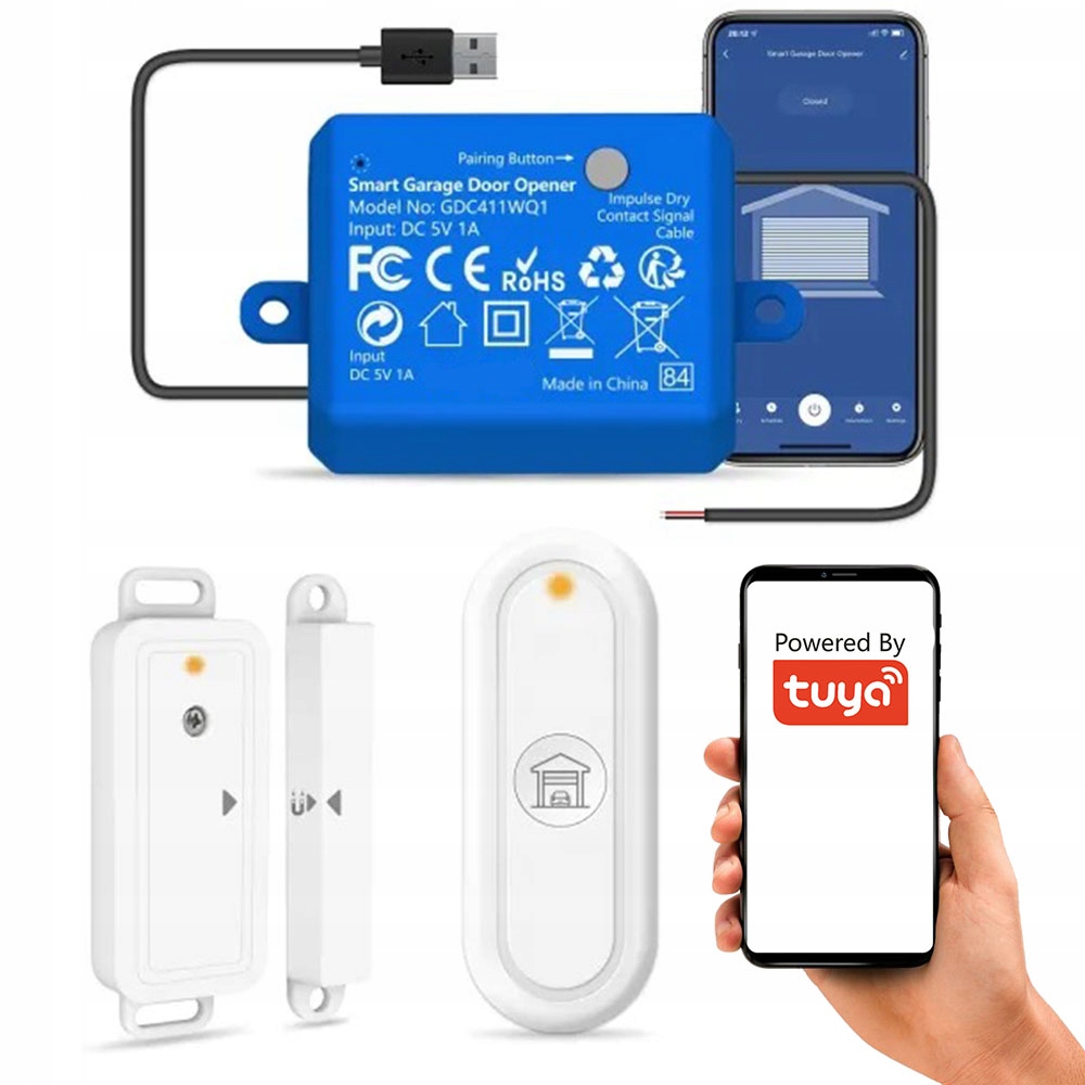 Sterownik bramy garażu z sensorem WiFi TUYA RF Smart Life + pilot RF