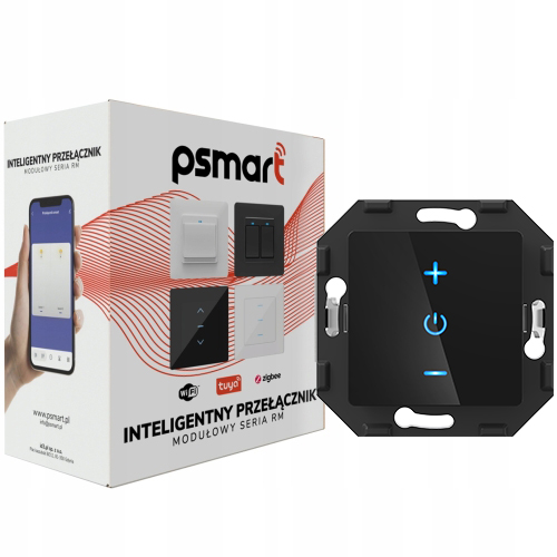 Ściemniacz Dotykowy 1 Obwodowy ZigBee TUYA PSMART RM Czarny Szkło