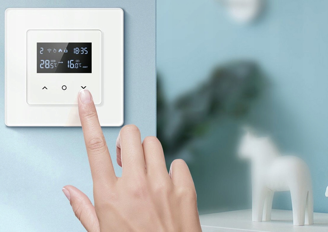 Inteligentny Termostat Obciążalny Ogrzewanie 16A Biały WiFi TUYA PSMART