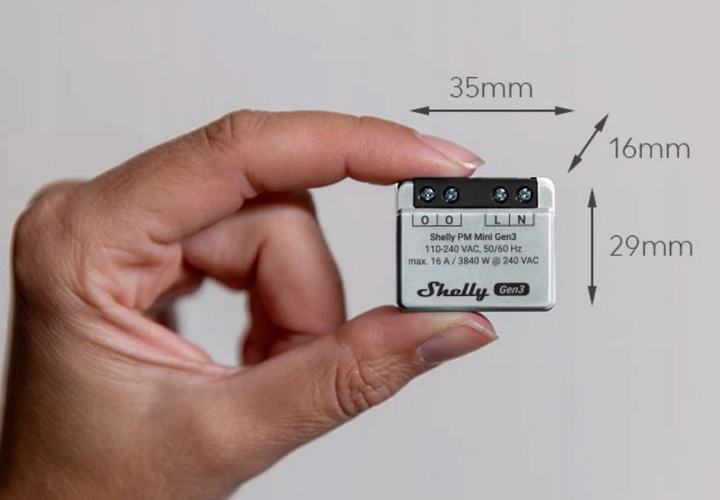 Shelly PM Mini Gen3 Pomiar Mocy do 16A WiFi Matter