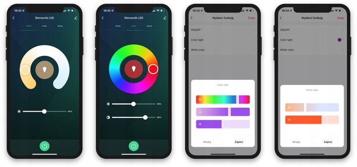 Kontroler do Taśm i Pasków LED 5 w 1 WiFi 12V-24V DC HUE TUYA Smart Life