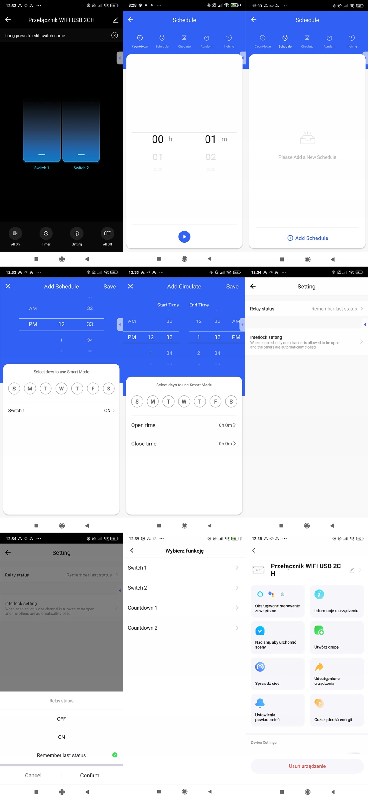 Inteligentny Mini Przełącznik adapter USB 2 port 5-12V WiFi TUYA Smart Life
