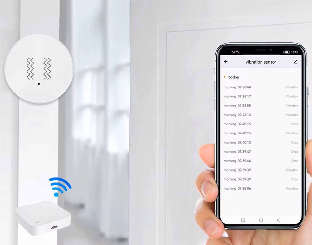 Czujnik Wibracji Inteligentny Sensor Drgań Detektor ZigBee TUYA Smart Life