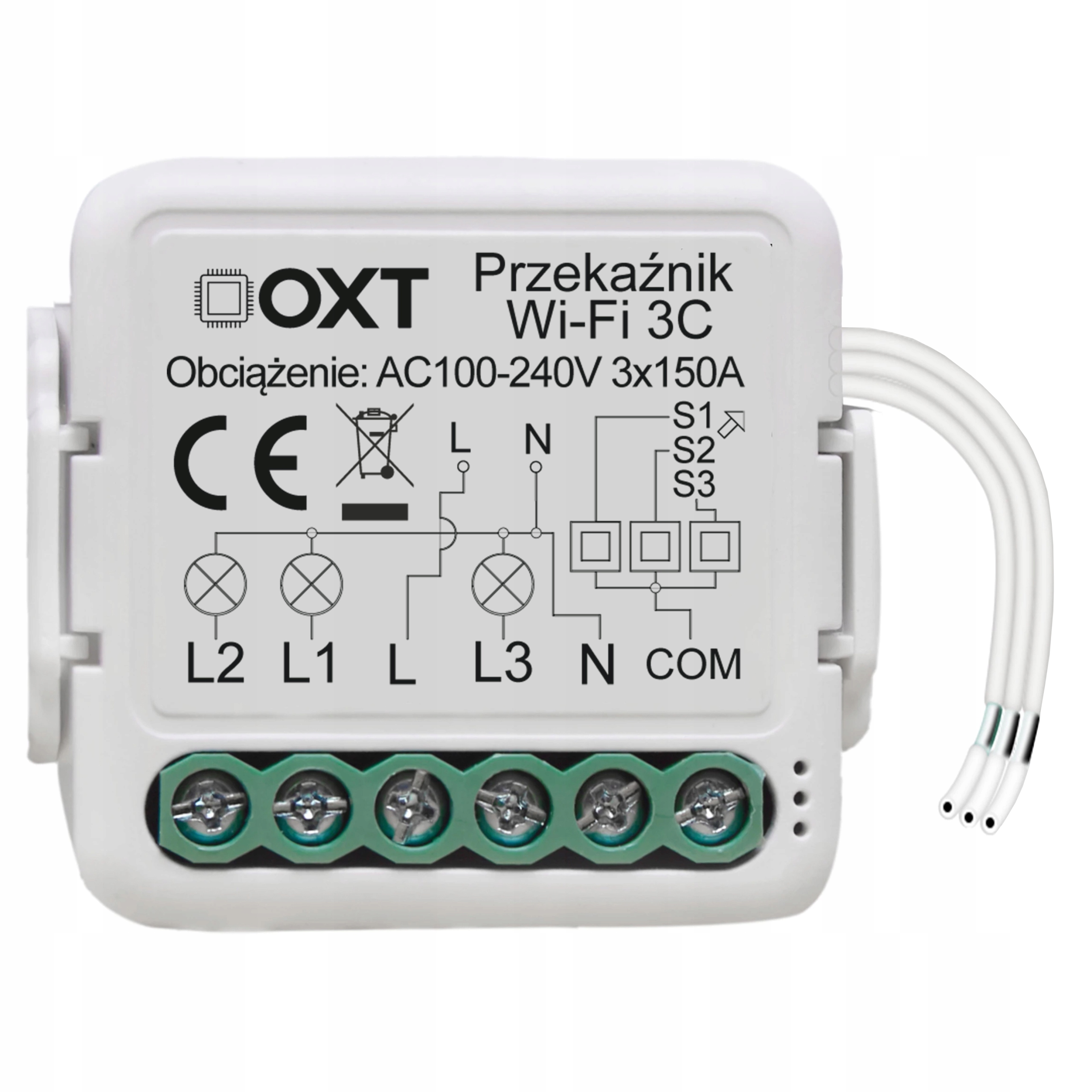 OXT Mini Przekaźnik 3 Obwodowy WiFi TUYA 3x3,3A