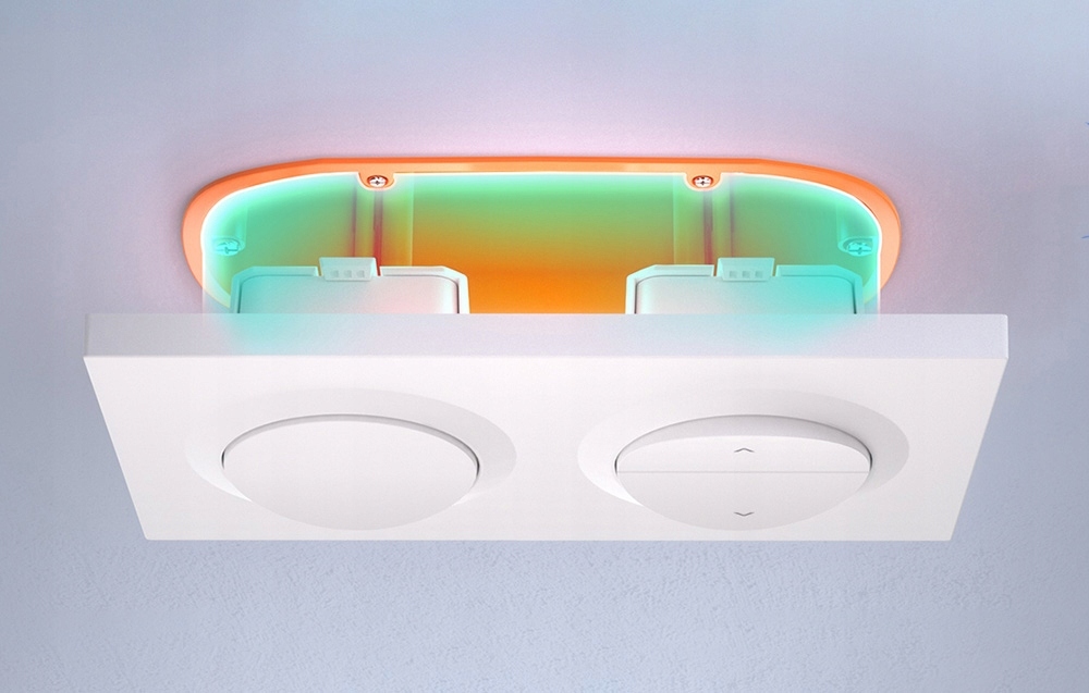 Sonoff EF2G Orb Ramka Podwójna Fusion Do Włączników Ściennych Smart Biała