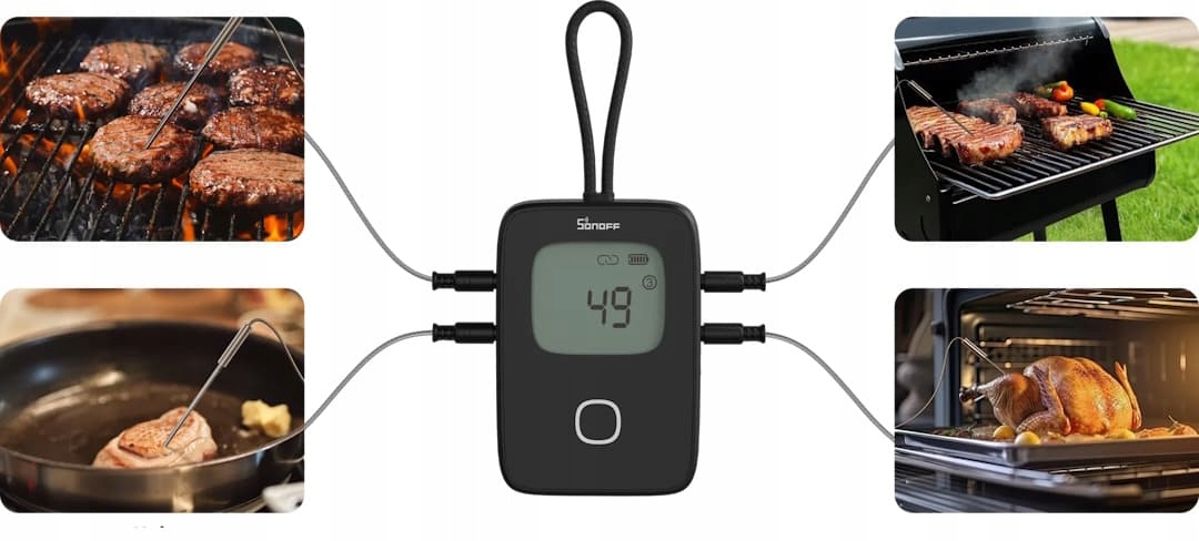 SONOFF Termometr Do Mięsa BBQ BMT01 Pomiar Od 0 Do 300 Stopni Bluetooth