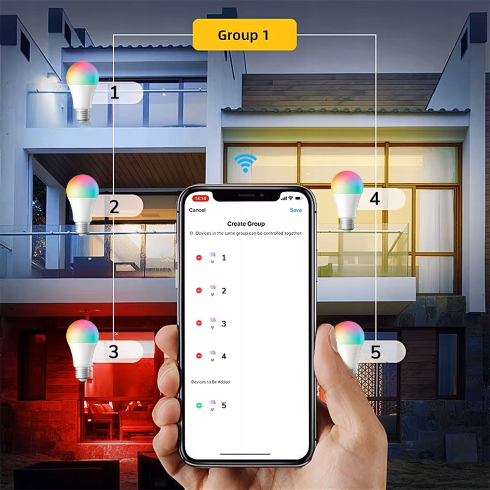 Inteligentna Żarówka LED E27 Matter WiFi HomeKit Google Home Alexa