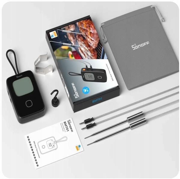 SONOFF Termometr Do Mięsa BBQ BMT01 Pomiar Od 0 Do 300 Stopni Bluetooth